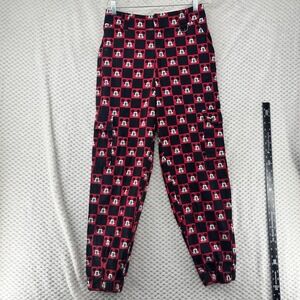 Disney Mickey Mouse Checkered Cargo Pants High Waist Casual Joggers Size M‎